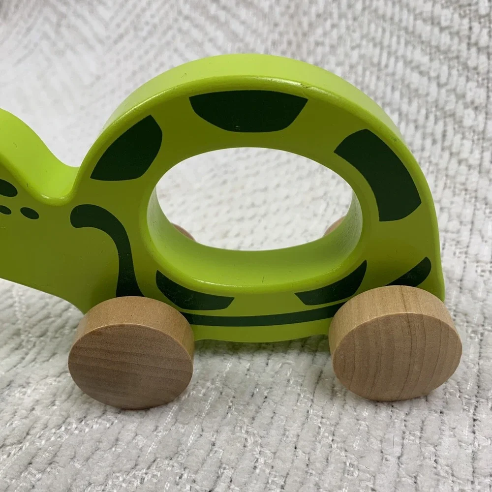 Hape Walk Along-Pull Along Wooden Turtle Toy‎ Rare HTF
